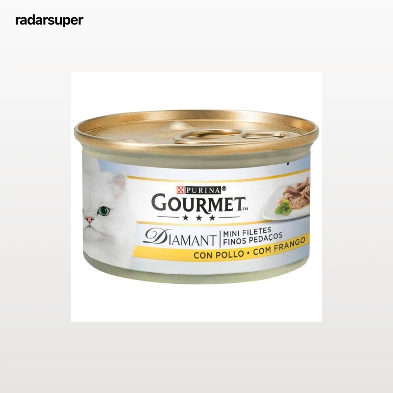 Comida húmeda finas lonchas de pollo para gato adulto Purina Gourmet Diamant 85 g