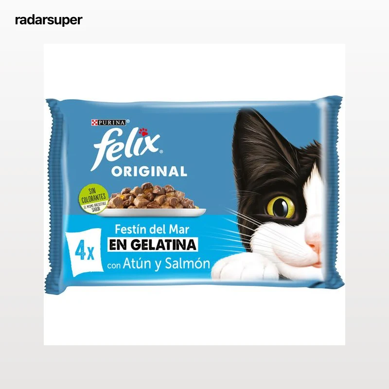 Comida húmeda gato Félix gelatina pescado pack 4
