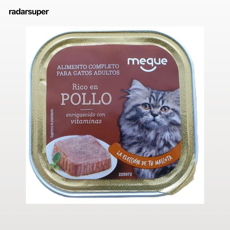 Comida húmeda gato Meque tarrina rico en pollo 100g