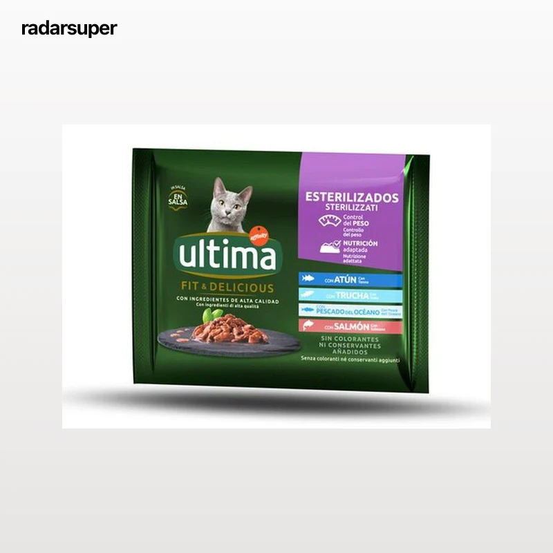 Comida húmeda gato Ultima Fit & Delicious pescado pack 4
