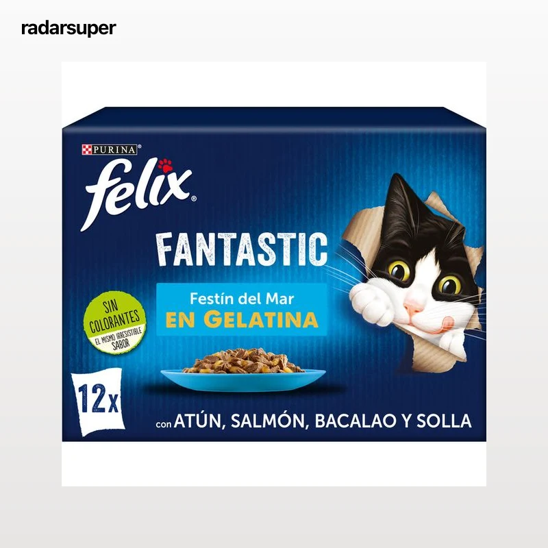 Comida húmeda para gatos festín del mar Felix 12uds