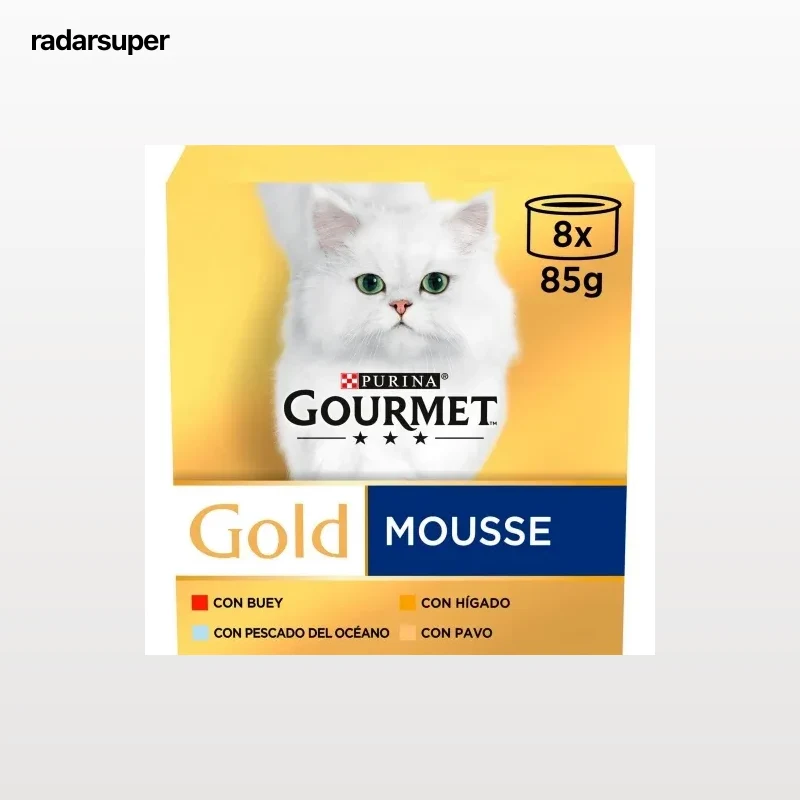 Comida húmeda mousse surtido para gato adulto Purina Gourmet Gold  8x85 g