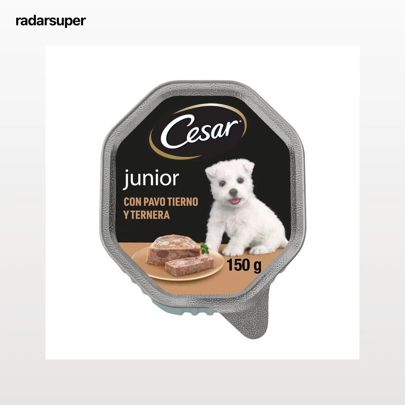 Comida húmeda perro César junior pavo ternera 150g