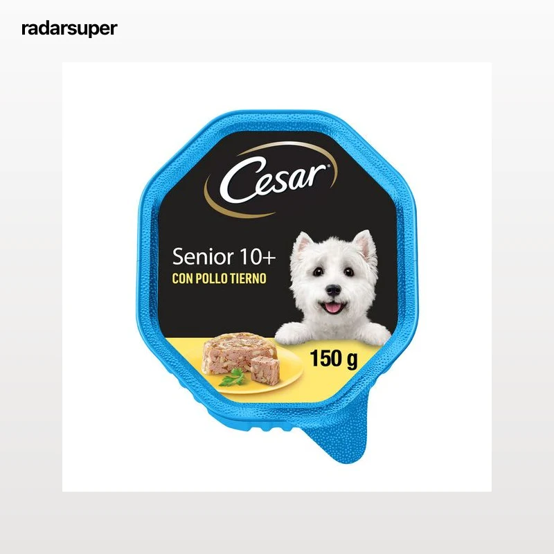 Comida húmeda perro César senior pollo arroz 10+ 150g