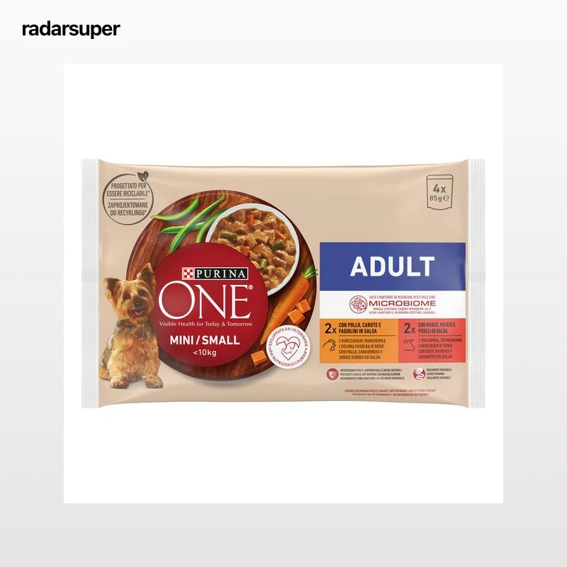 Comida húmeda perros mini Purina One pollo y buey pack 4