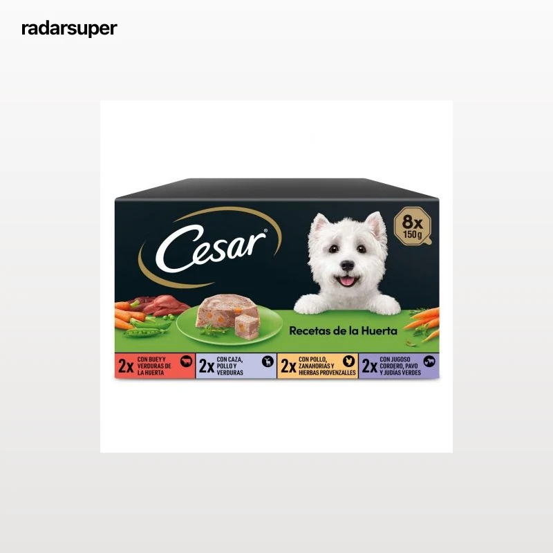Comida húmeda recetas de la huerta para perro Cesar 8x150 g