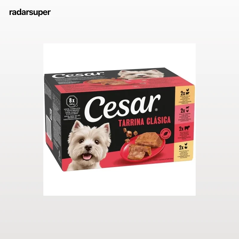 Comida húmeda selección clásicos para perro Cesar pack de 8 unidades de 150 g.