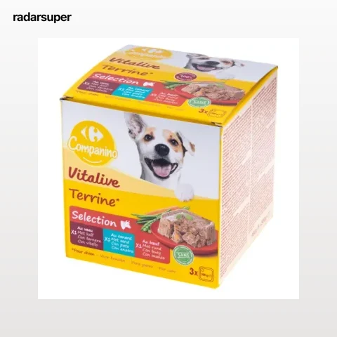 Comida húmeda tarrina para perro Carrefour Companino pack de 3 unidades de 300 g