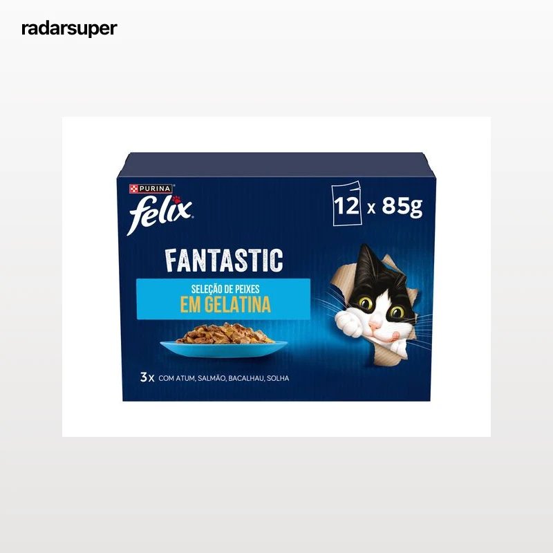 COMIDA HÚMIDA PARA GATO FELIX FANTASTIC PEIXE 12X85G