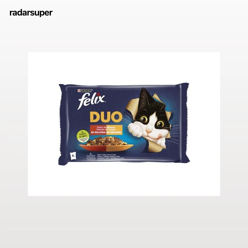 COMIDA HÚMIDA PARA GATO FELIX SELEÇÃO DO CAMPO EM GELATINA 4X85G