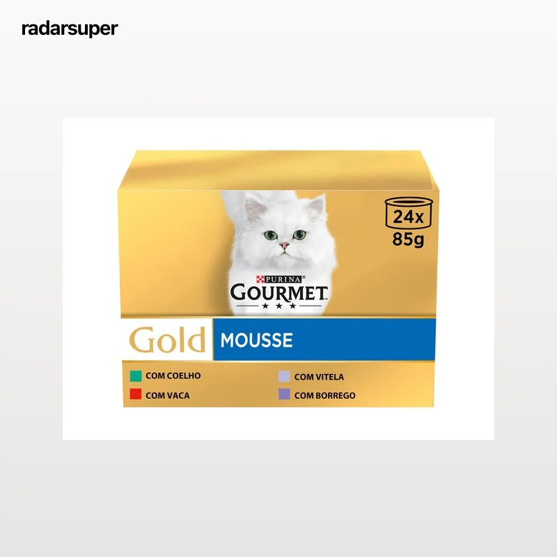 COMIDA HÚMIDA PARA GATO GOURMET GOLD MOUSSE 24X85G