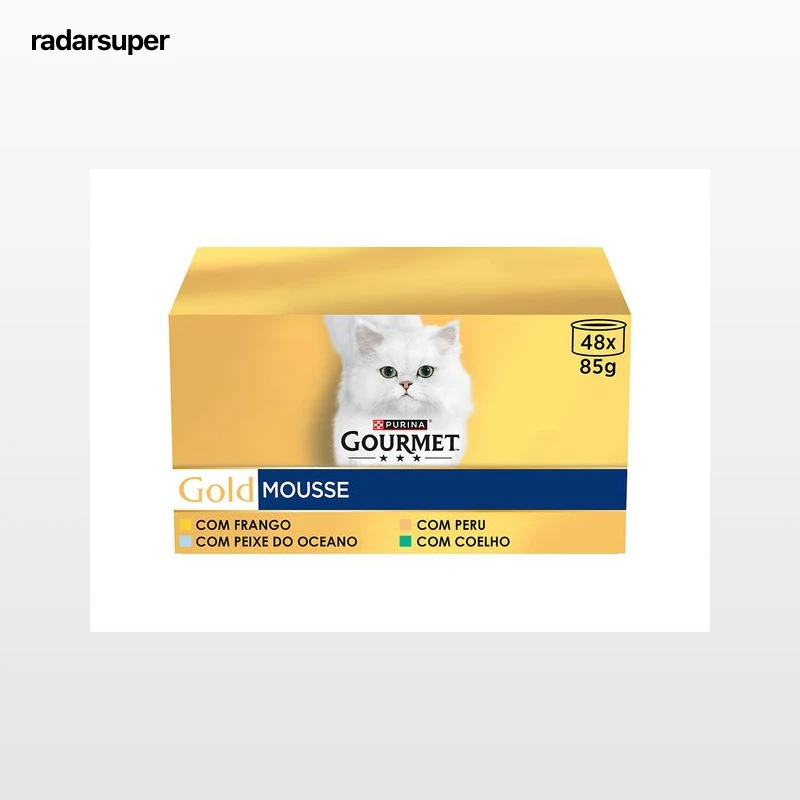 COMIDA HÚMIDA PARA GATO GOURMET GOLD MOUSSE FRANGO 48X85G