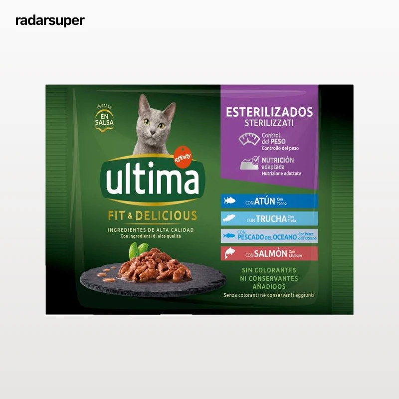 COMIDA HÚMIDA PARA GATO ULTIMA ESTERIL SELECTION PEIXE 4X85G