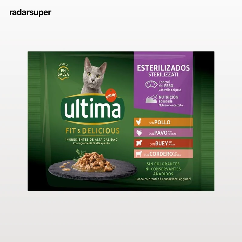 COMIDA HÚMIDA PARA GATO ULTIMA ESTERILIZ SELECT CARNES 4X85G