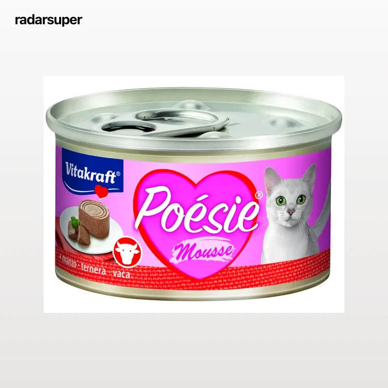 COMIDA HÚMIDA PARA GATO VITAKRAFT POESIE MOUSSE VACA 85G