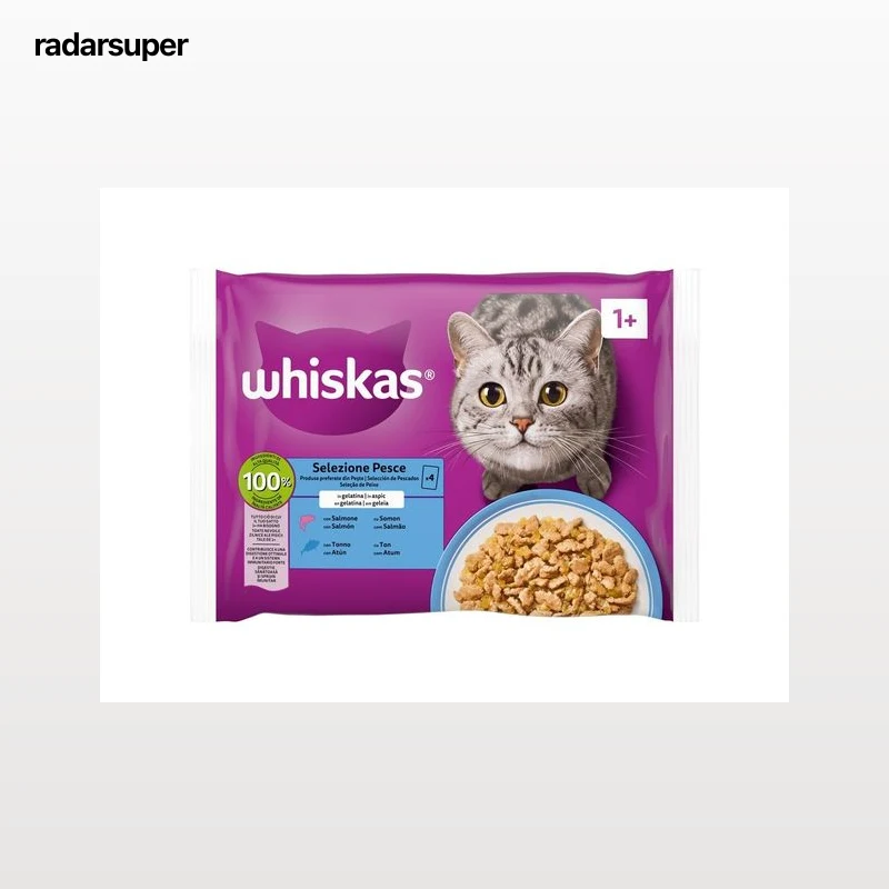 COMIDA HÚMIDA PARA GATO WHISKAS PEIXE 4X85G