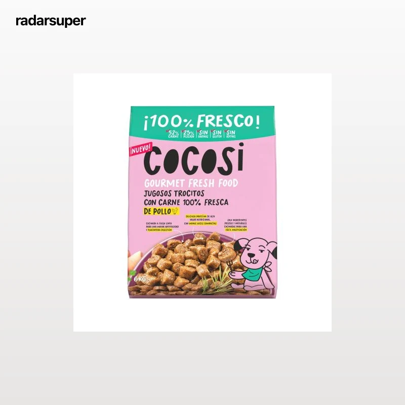 Comida semihúmeda de pollo para perros Cocosi 6 kg.