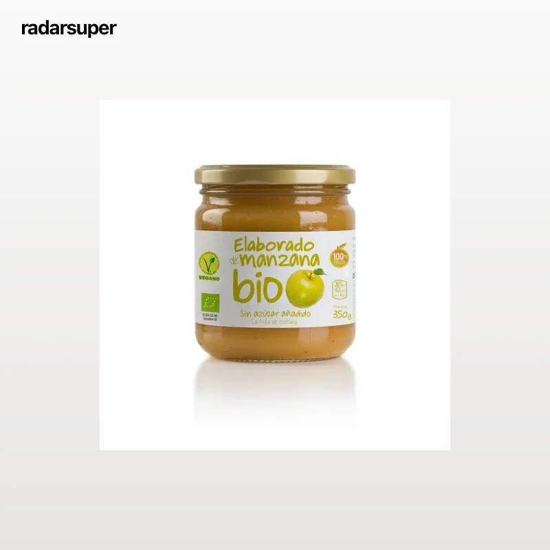 Compota de manzana ecológica Ëkolo Bio sin gluten y sin azúcar añadido 350 g.