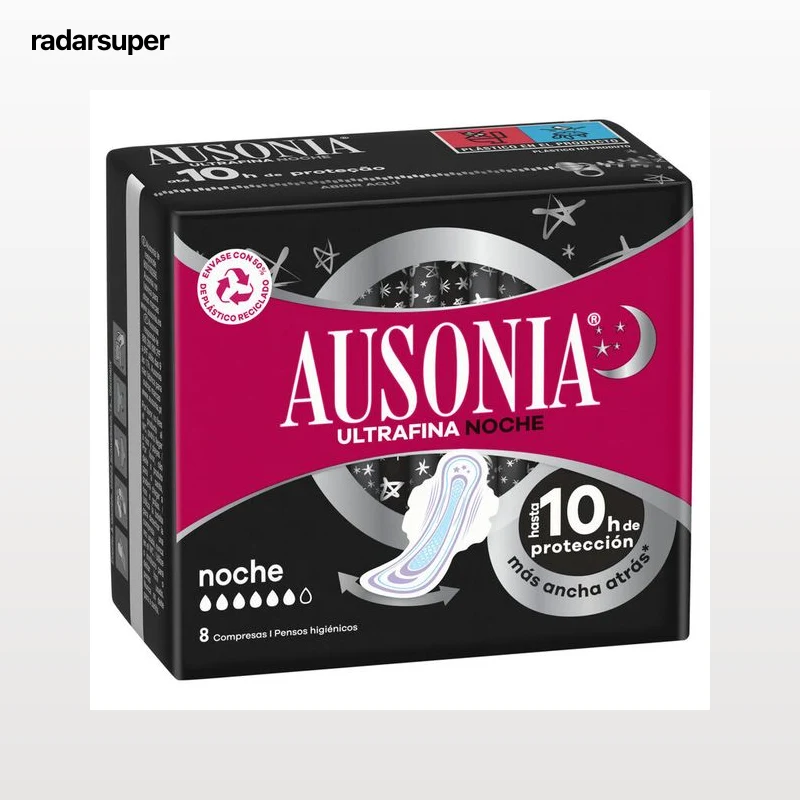 Compresa con alas Ausonia 8 unidades Noche Ultrafina