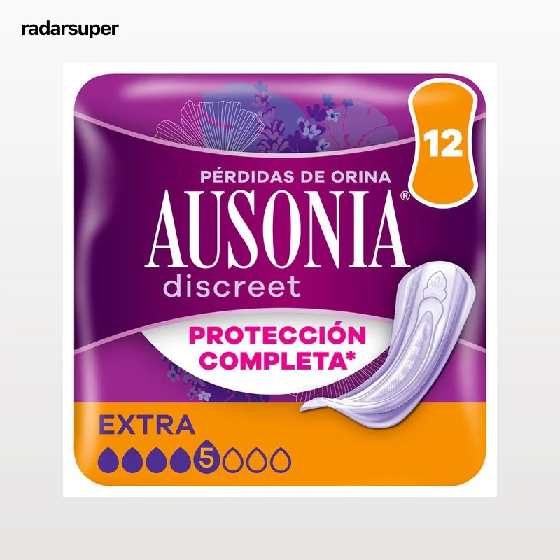 Compresa Ausonia Discreet 12 unidades Extra Protección Completa