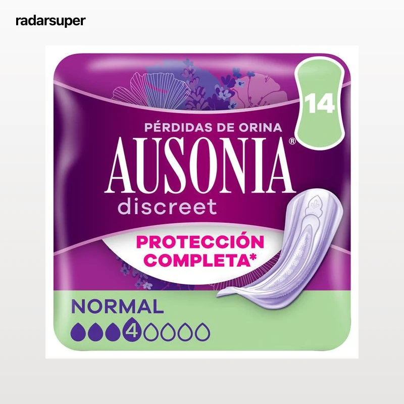 Compresa Ausonia Discreet 14 unidades normal protección completa