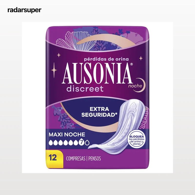 Compresa Discreet Ausonia 12 unidades Max Noche