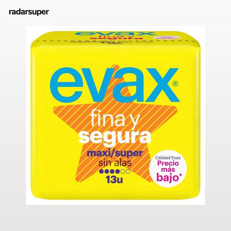 Compresa fina y segura Evax 13 uds maxi super
