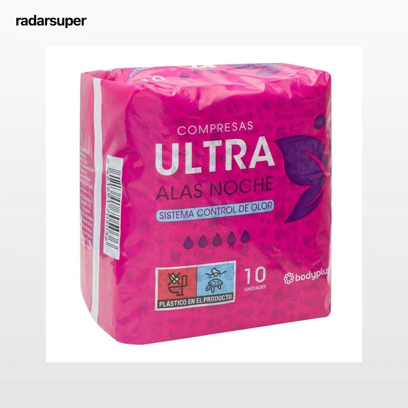 Compresas con alas Bodyplus 10 uds noche ultra
