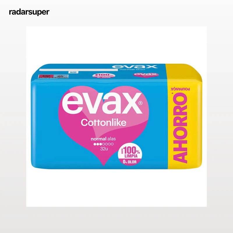 Compresas con alas cottonlike Evax 32 uds normal