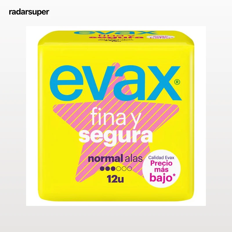 Compresas con alas Evax fina y segura 12 uds normal