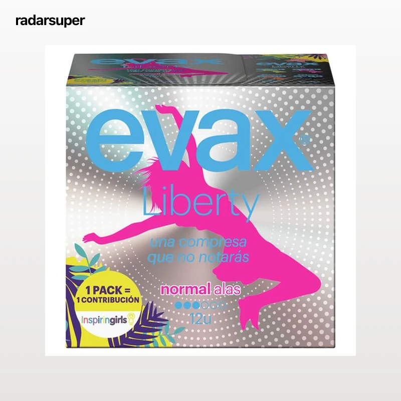 Compresas con alas liberty Evax 12 uds normal