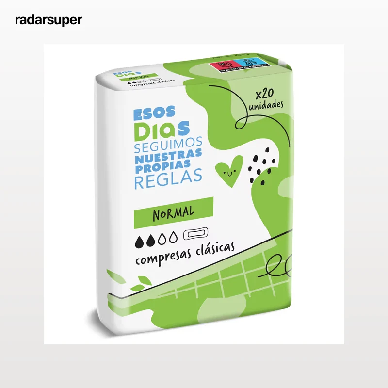 Compresas clásicas normal sin alas Esos Dias 20 unidades