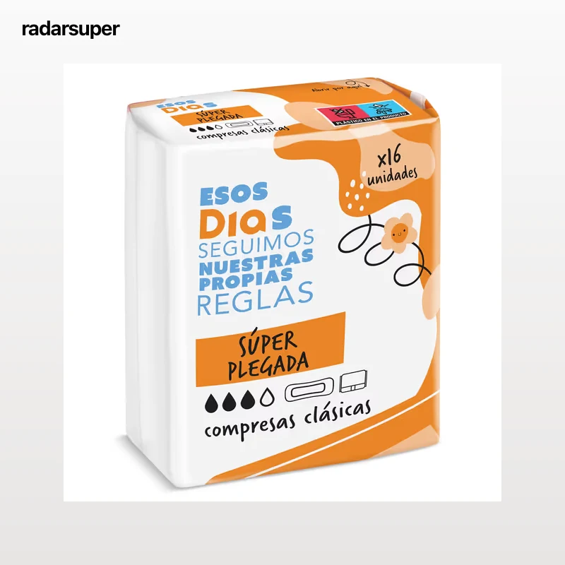 Compresas clásicas súper plegada Esos Dias 16 unidades