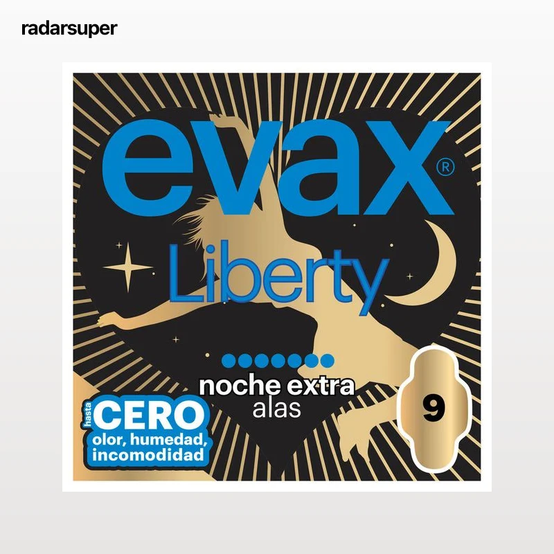 Compresas Evax Liberty 9 unidades alas noche extra