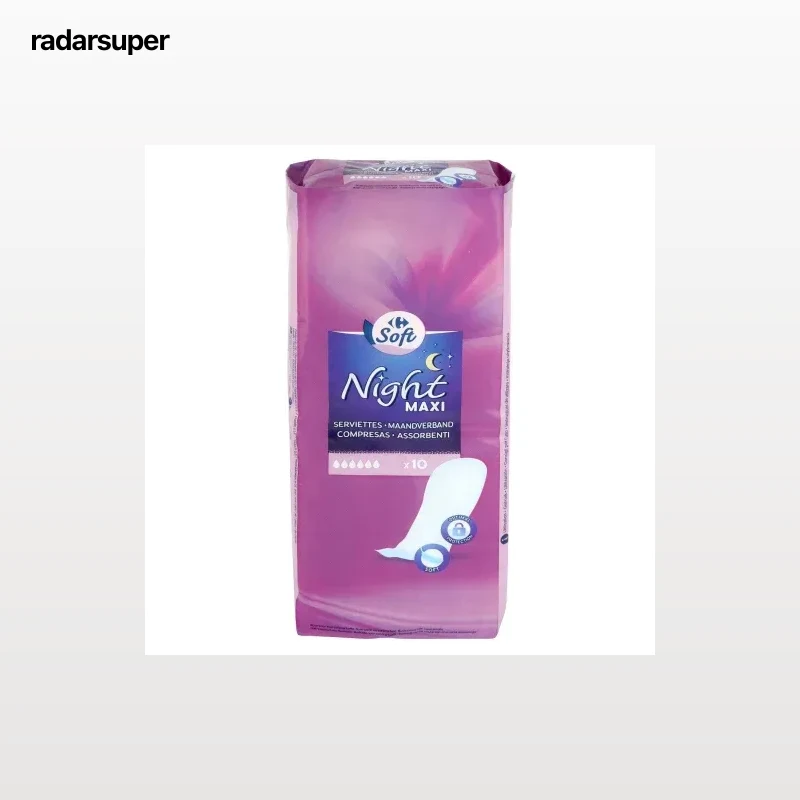 Compresas noche maxi Soft Carrefour 10 ud.