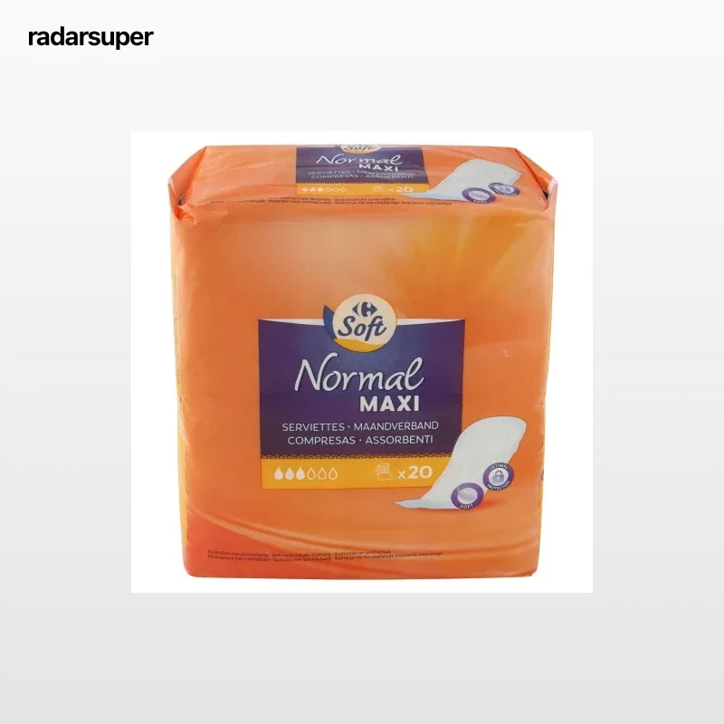 Compresas normal maxi sin alas Soft Carrefour 20 ud.