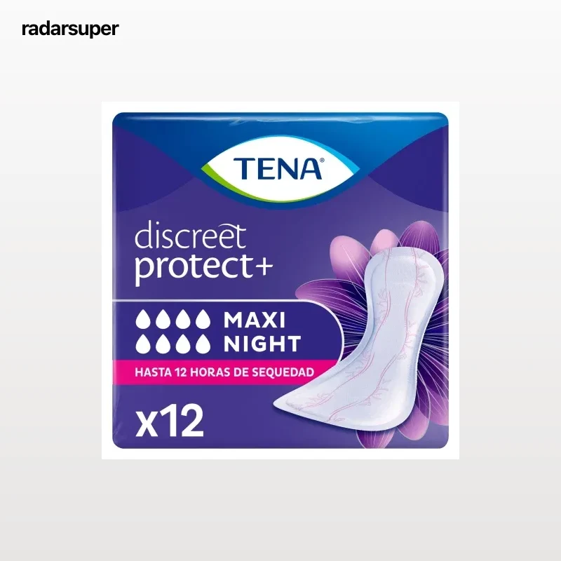 Compresas para incontinencia maxi night Discreet Protect+ Tena 12 ud.