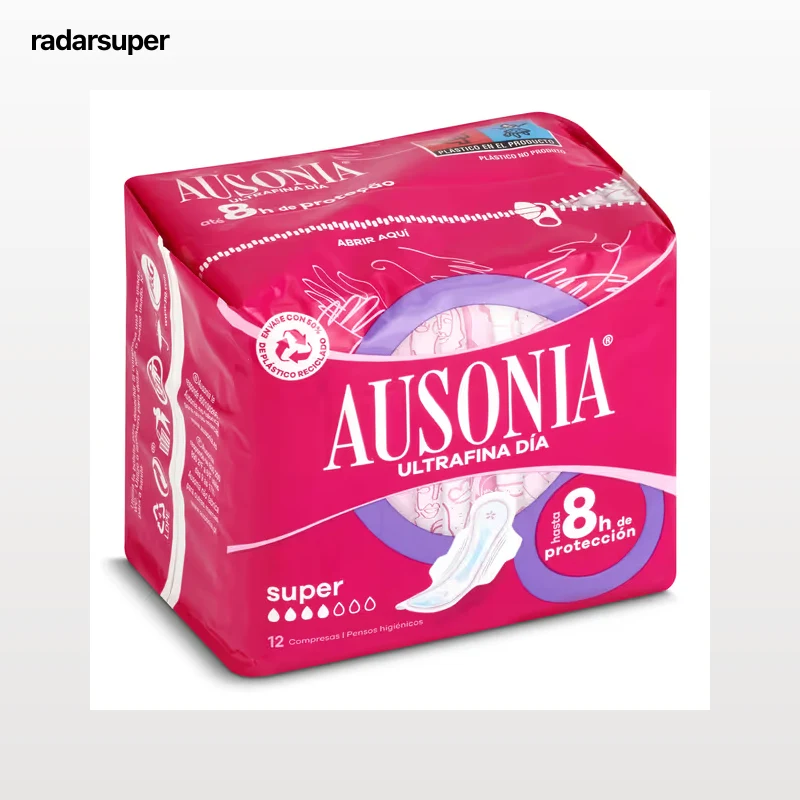 Compresas super con alas Ausonia 12 unidades