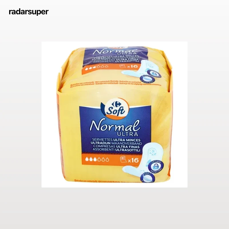 Compresas ultra sin alas normal Soft Carrefour 16 ud.