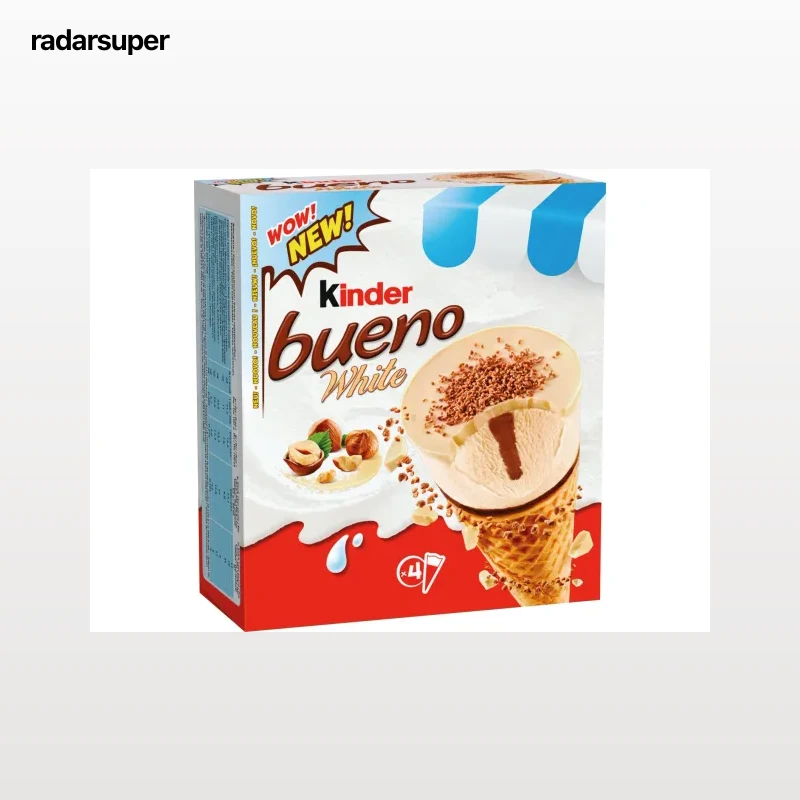 CONE KINDER BUENO WHITE 248G (4 UN)