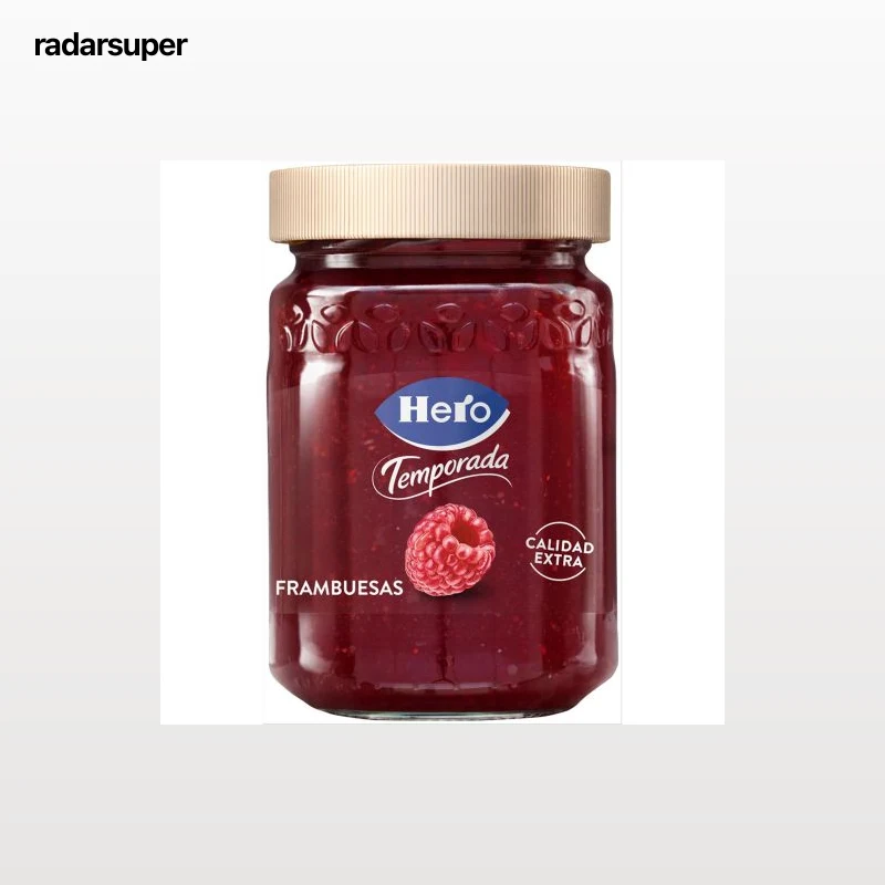 Confitura de frambuesa Temporada Hero sin gluten 360 g.