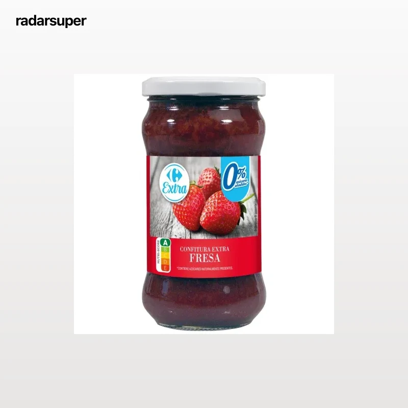 Confitura de fresa Carrefour Extra sin azúcar añadido 300 g.