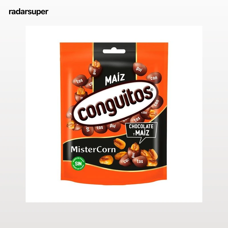 CONGUITOS Cacahuetes de chocolate y maíz MisterCorn 110 g.