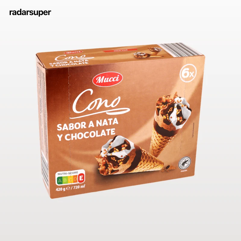 Cono sabor a nata y chocolate