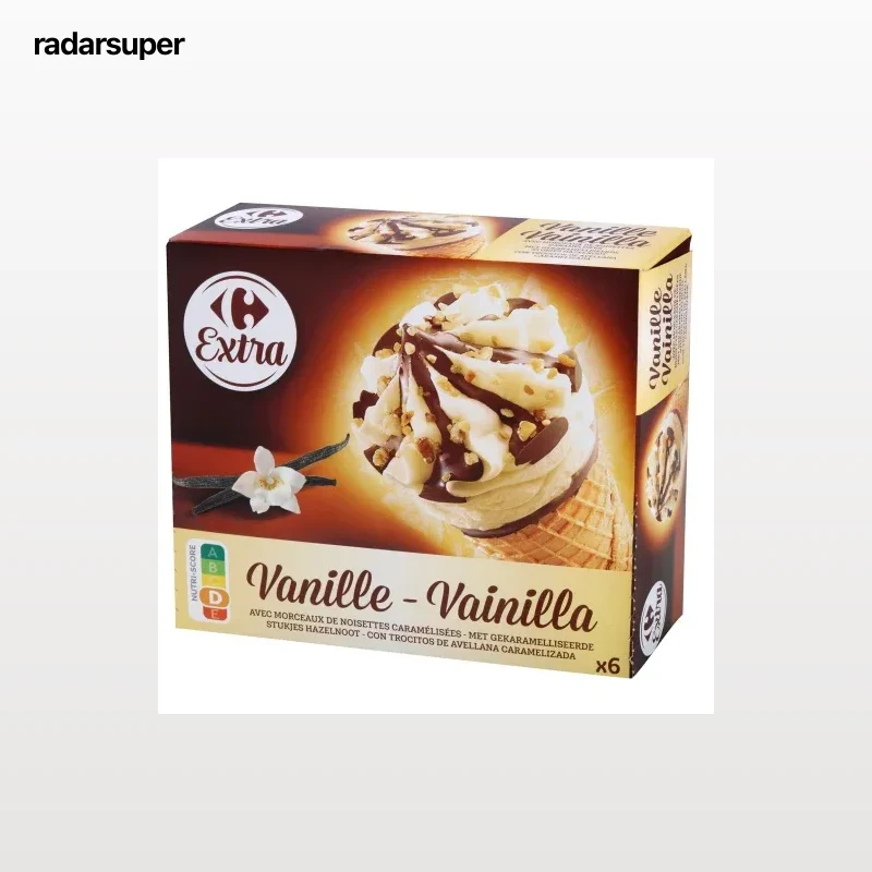 Conos con helado de vainilla Carrefour Extra 6 ud.