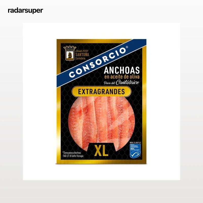 CONSORCIO Anchoas del Cantabrico serie de oro en aceite de oliva XL 50 g.