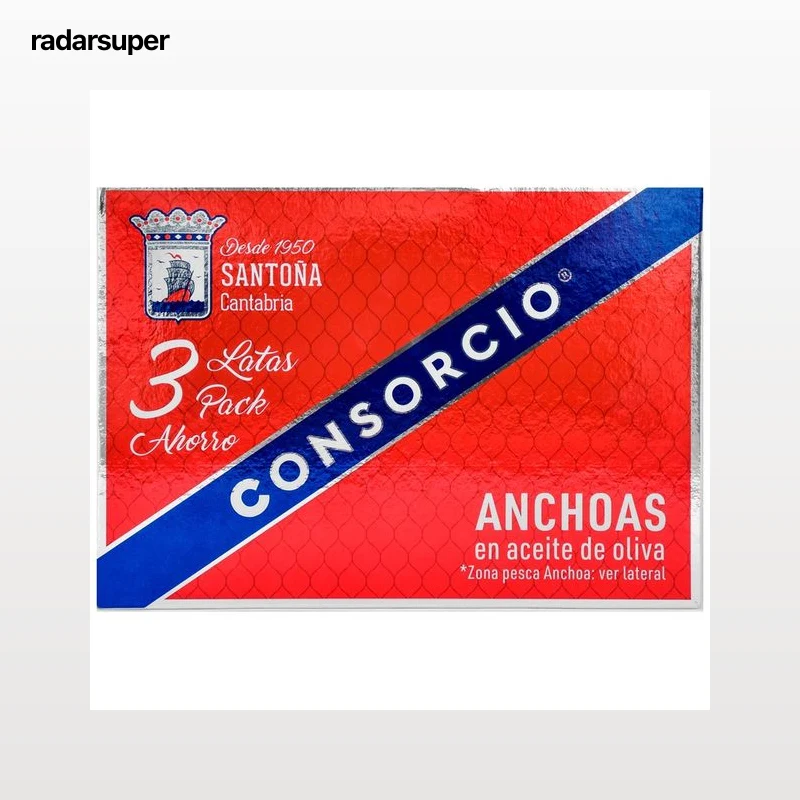 CONSORCIO Filetes de anchoa en aceite de oliva CONSORCIO 50 g. pack de 3 uds