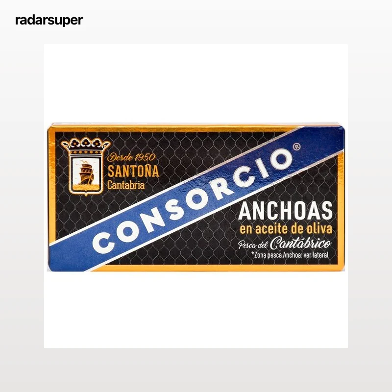 CONSORCIO Filetes de anchoa de Santoña en aceite de oliva CONSORCIO 29 g. peso neto escurrido