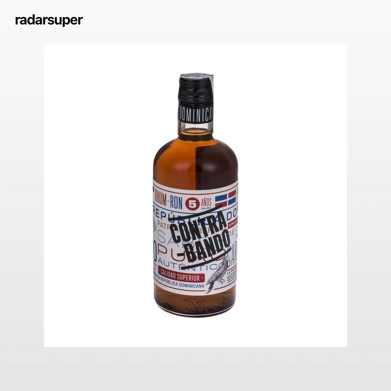CONTRABANDO Ron dominicano de calidad superior, madurado 5 años en barricas de roble americano CONTRABANDO botella de 70 cl.