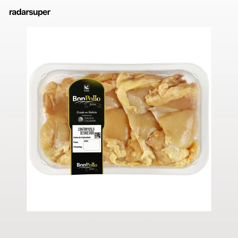 Contramuslo sin piel y deshuesado de pollo BonPollo 800g Aprox